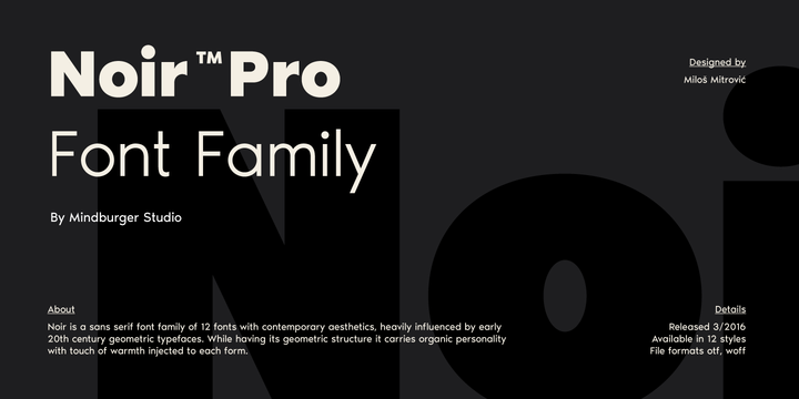 Noir Pro 글꼴 패밀리